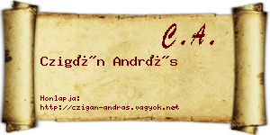 Czigán András névjegykártya